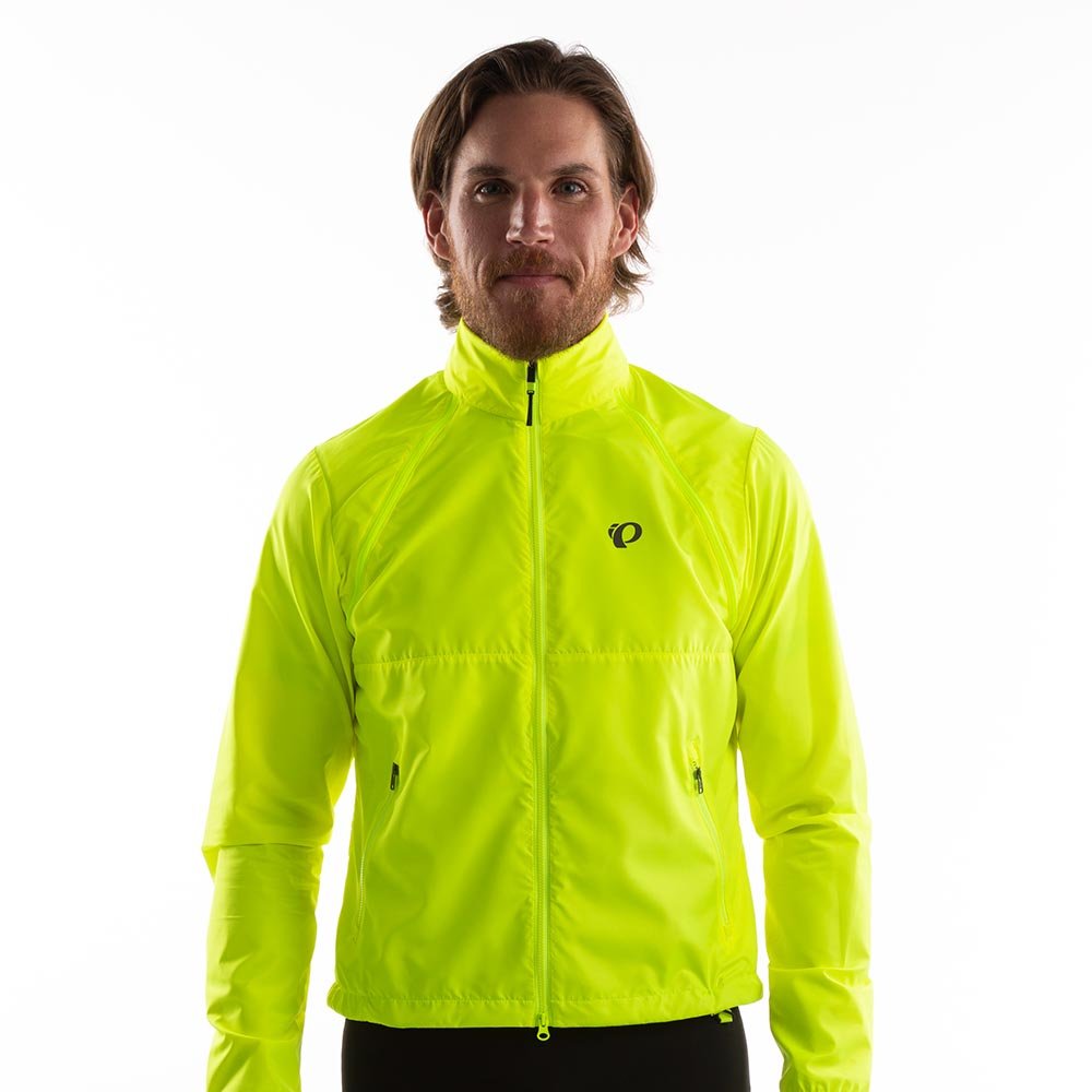 PEARL IZUMI Quest WxB Veste de pluie pour homme, fermeture éclair intégrale, tissu imperméable 2,5 couches, taille réglable et coupe décontractée, noir, Small